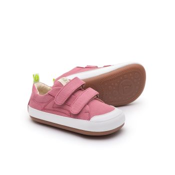 Pantofi barefoot primii pasi, Tip Toey Joey, Bossy Green, roz confetti