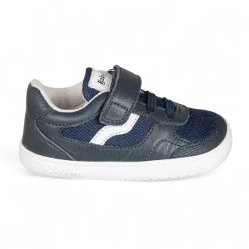 Pantofi barefoot primii pasi, tip sport, piele naturala si mesh, Chetto, albastru