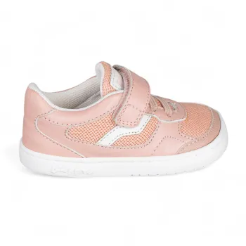 Pantofi barefoot primii pasi, tip sport, piele naturala si mesh, Chetto roz