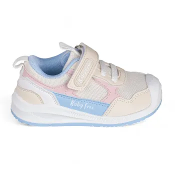 Pantofi primii pasi barefoot, tip sport, ultra-flexibili, lavabili, Chetto bej