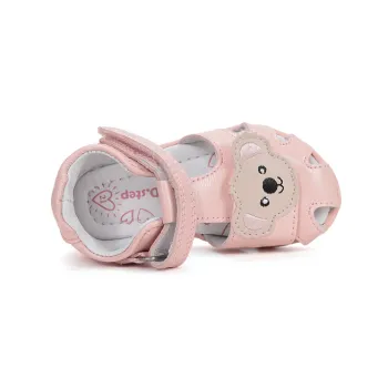 Sandale DD Step, fete, talpa dreapta, flexibila, calcai intarit, suport plantar, koala, roz