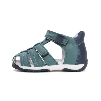 Sandale DD Step baieti, primii pasi, talpa flexibila, calcai intarit, verde emerald