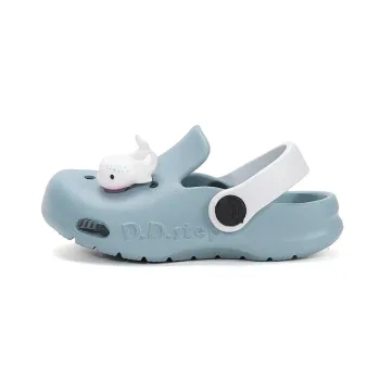 Saboti cu bareta la calcai DD Step, talpa flexibila, albastru deschis