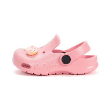 Saboti cu bareta la calcai DD Step, talpa flexibila, roz cu sclipici, briosa