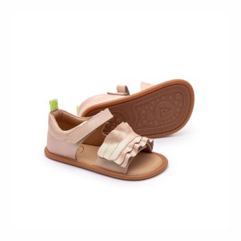 Sandale barefoot, bebelusi si copii, piele naturala, Tip Toey Joey, Ruffy Candy Dream