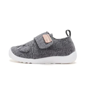 Pantofi de interior copii, barefoot, material textil, talpa ultraflexibila, gri, elefant