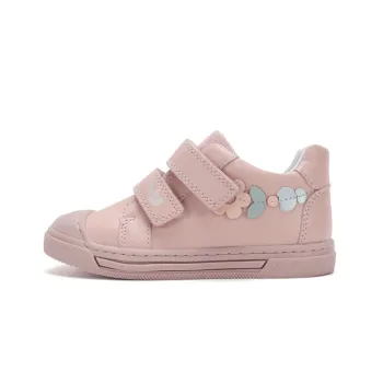 Pantofi Ponte cu supinatie, copii, piele naturala, talpa usoara, ferma,  roz, floare