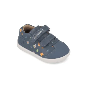 Pantofi primii pasi baieti, barefoot, albastru, Biomecanics