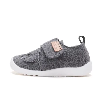 Pantofi de interior copii, barefoot, material textil, talpa ultraflexibila, gri, elefant