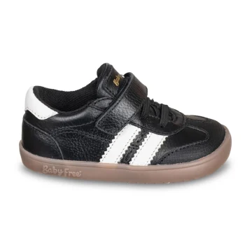 Pantofi primii pasi barefoot piele naturala, fete baieti, negru, Chetto