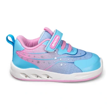 Pantofi sport barefoot copii cu beculețe, albastru și roz, Chetto